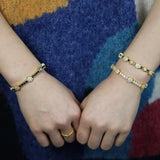 Rainbow CZ Daisy Flower Bracelet Micro Paved Tennis Chain Women's Jewelry