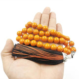 Orange Resin Muslim Rosary Misbaha Islamic Bracelet