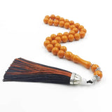 Orange Resin Muslim Rosary Misbaha Islamic Bracelet