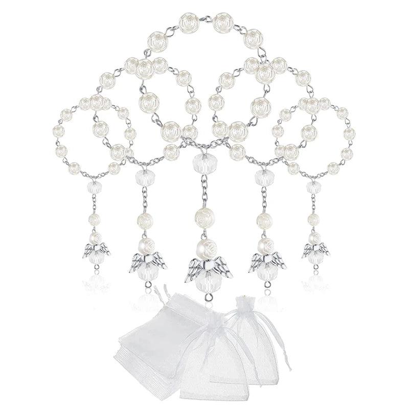 30 Pcs Baptism Acrylic Mini Rosaries with Organza Bags