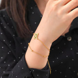 10pcs Stainless Steel Witch Knot Charm Bracelet Double Layer Chain Jewelry