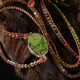 5X Leather Wrap Beaded Bracelet Natural Stone Bohemian Gift