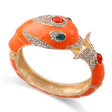 Colorful Enamel Whale Bangle Cuff Bracelet for Women
