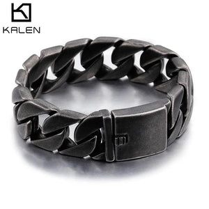 20mm Cuban Chain Bracelet Stainless Steel Chunky Tattoos Decoration