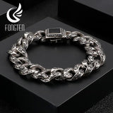 Vintage Gothic Style Male Bracelet Stainless Steel Clasp Charm