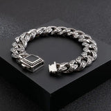 Vintage Gothic Style Male Bracelet Stainless Steel Clasp Charm