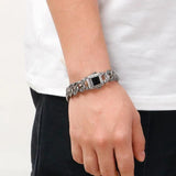 Vintage Gothic Style Male Bracelet Stainless Steel Clasp Charm