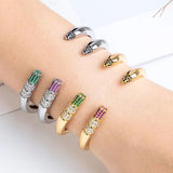 Colorful Zirconia Wedding Bangle Bracelet Dubai Jewelry