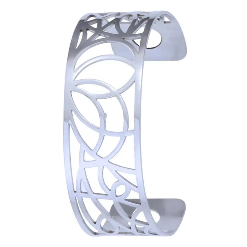 Luxury Stainless Steel Abstract Pattern Cuff Bangle