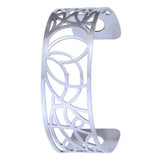 Luxury Stainless Steel Abstract Pattern Cuff Bangle