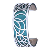 Luxury Stainless Steel Abstract Pattern Cuff Bangle