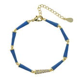 Rainbow Neon Enamel Beaded Link Chain Colorful Bracelet
