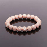 Punk Style CZ Pave Ball Elastic Bracelet Men Women Jewelry