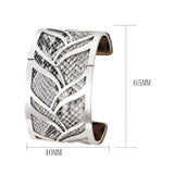 Stainless Steel Leather Bracelet Cuff for Women