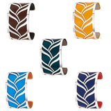 Stainless Steel Leather Bracelet Cuff for Women