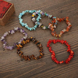 Natural Gem Stone Bracelet Irregular Crystal Chip Beads Quartz Wristband