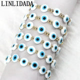 6Pcs Eye Bracelets Women Adjustable Lucky Weave Cord Beaded Chain Jewelry