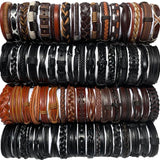 50Pcs Random Multi-layer Leather Bracelet Men Women Charm Wrap Jewelry