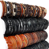 50Pcs Random Multi-layer Leather Bracelet Men Women Charm Wrap Jewelry