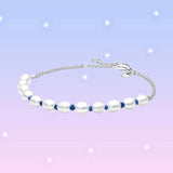 925 Silver Pearl Bracelet Cord Chain Womens Jewelry