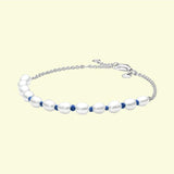 925 Silver Pearl Bracelet Cord Chain Womens Jewelry
