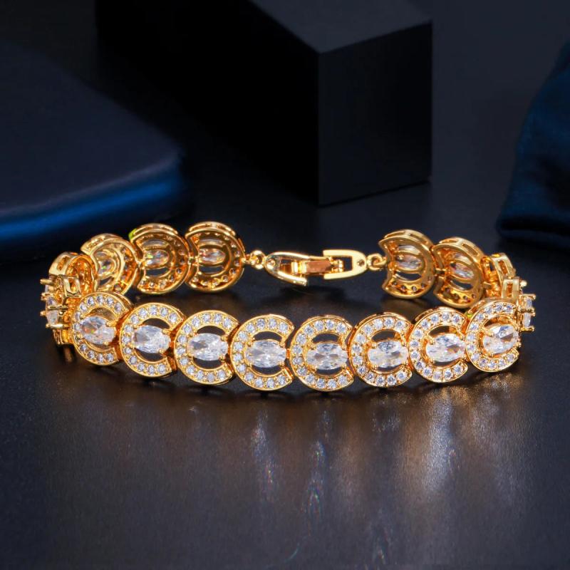Green Cubic Zirconia Tennis Chain Bracelet for Women Wedding