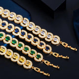 Green Cubic Zirconia Tennis Chain Bracelet for Women Wedding