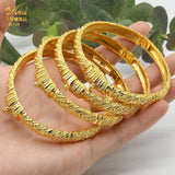 Ethiopian 24K Bangle Indian Women Arabic Bride Wedding Party Charm Bracelet