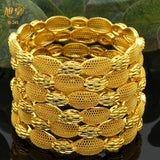Indian 24k Plated Bangles Arabic Dubai Jewelry Bangles Women Bridal Wedding