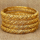 4pcs 24K Dubai Bangles Women Saudi Bracelet Africa Ethiopian Habesha Jewelry