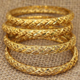 4pcs 24K Dubai Bangles Women Saudi Bracelet Africa Ethiopian Habesha Jewelry