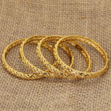 4pcs 24K Dubai Bangles Women Saudi Bracelet Africa Ethiopian Habesha Jewelry