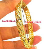 4pcs 24K Dubai Bangles Women Saudi Bracelet Africa Ethiopian Habesha Jewelry