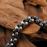12mm Punk Skull Bracelets For Men Stainless Steel 316L Skeleton Charm