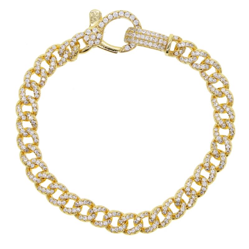 Iced Out Hip Hop Big Lock Lobster Bracelet