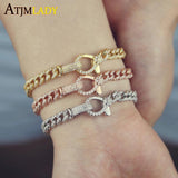 Iced Out Hip Hop Big Lock Lobster Bracelet