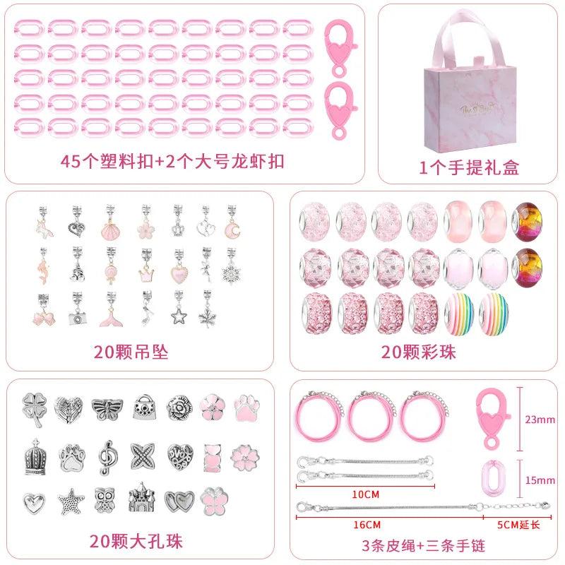 123pcs DIY Children's Crystal Buckle Bracelet Jewelry Set
