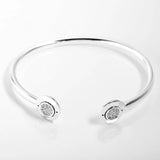 925 Sterling Silver Open Bangle Charm Bracelet Gift