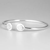 925 Sterling Silver Open Bangle Charm Bracelet Gift
