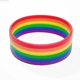 50pcs LGBT Pride Rainbow Colorful Wristband Silicone Bracelet Jewelry