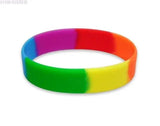 50pcs LGBT Pride Rainbow Colorful Wristband Silicone Bracelet Jewelry