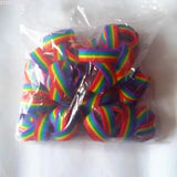 50pcs LGBT Pride Rainbow Colorful Wristband Silicone Bracelet Jewelry
