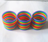 50pcs LGBT Pride Rainbow Colorful Wristband Silicone Bracelet Jewelry