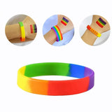 50pcs LGBT Pride Rainbow Colorful Wristband Silicone Bracelet Jewelry