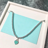 Stainless Steel Beaded Heart Charms Bracelet for Women
