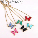 10Pcs Glass butterfly charm bracelet,Copper adjustable bracelet