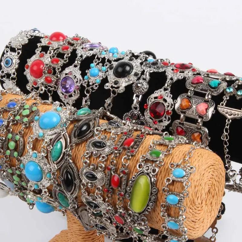 Adjustable Bohemian Bracelet with Tibetan Big Stone Beads