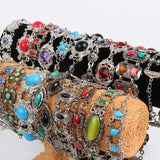 Adjustable Bohemian Bracelet with Tibetan Big Stone Beads