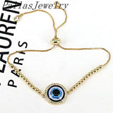10Pcs Oil Drip Eye Bracelet for Women Adjustable Lucky Jewelry Gift