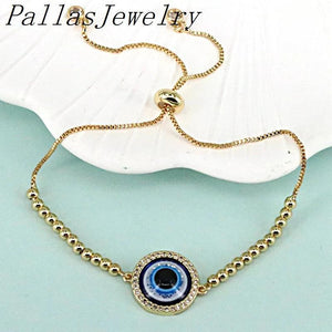 10Pcs Oil Drip Eye Bracelet for Women Adjustable Lucky Jewelry Gift